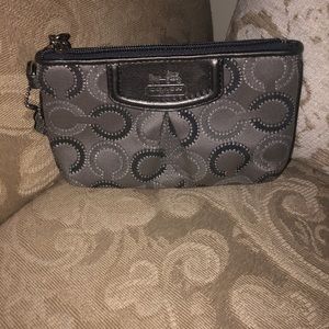 Silver Coach Wristlet